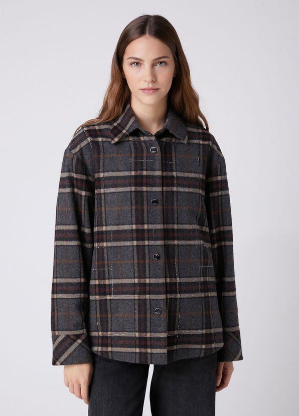 Beymen Club Grey Plaid Hotfix Wool Over Shirt - 4