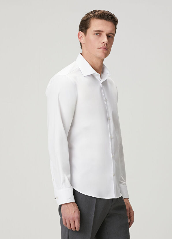 Beymen Club Slim Fit Beyaz Non-iron Oxford Gömlek - 4