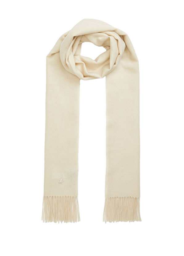 Beymen Club Ecru Women's Cashmere Blend Wool Scarf - 2