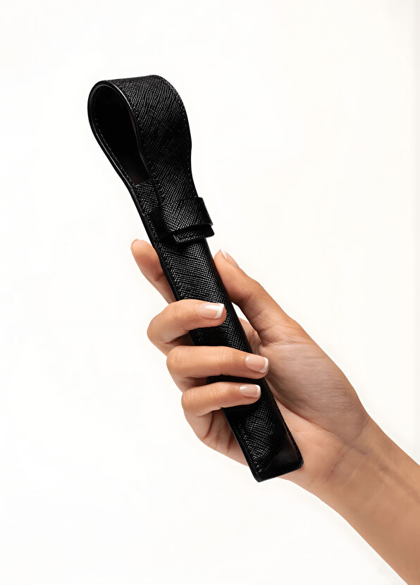 Aurezzi Gold Black Medium Diş Fırçası ve Siyah Deri Diş Fırçası Kılıfı   - 2