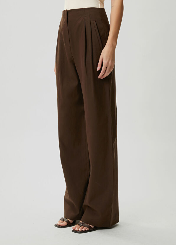 Beymen Club Kahverengi Keten Palazzo Pantolon - 2