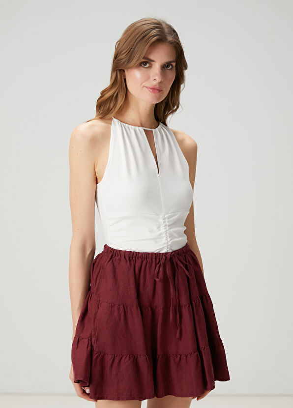 Beymen Club Kırık Beyaz Büzgülü Bluz - 4