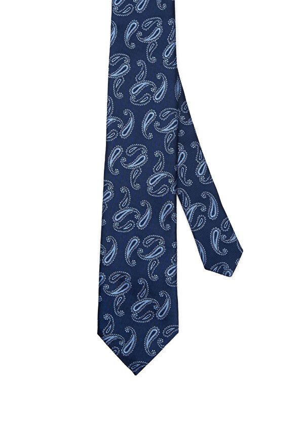 Beymen Club Lacivert Kontrast Şal Desenli Kravat - 1