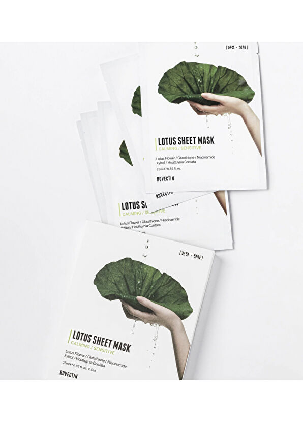 Rovectin Calming Lotus Sheet Mask Cilt Hasarına Karşı Koruyucu Nemlendirici Kağıt Yüz Maskesi 25 ml - 2