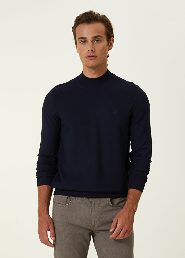 Beymen Club Navy Blue Textured Sweater - 1