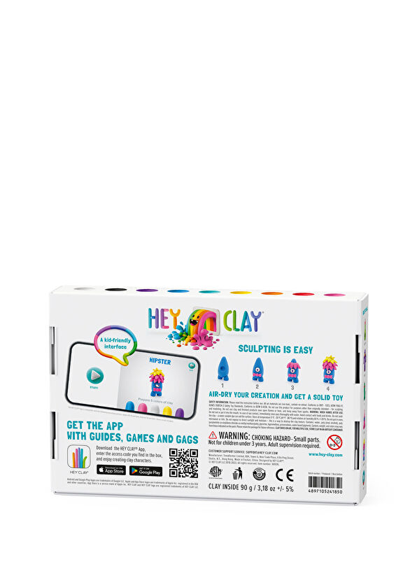 Hey Clay Monsters Hipster Bigwig ve Donut 6'lı Hava ile Kuruyan Kil - 2