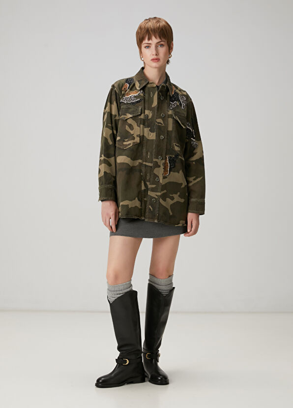 Beymen Club Kamuflaj Desenli Denim Ceket - 2