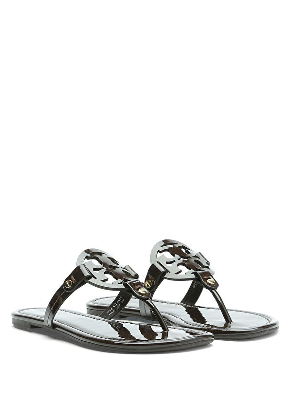 Koyu Kahverengi Kadın Deri Terlik - Görsel 3