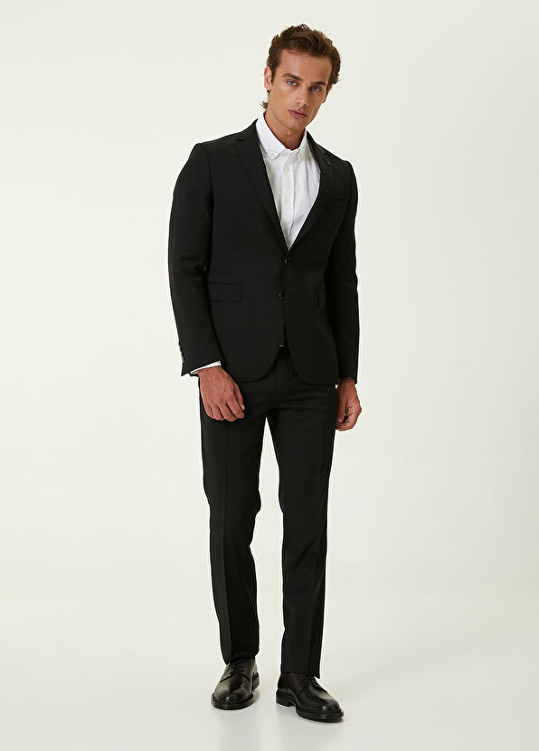 Beymen Club Drop 6 Siyah Klasik İnce Yün Takım Elbise - 1