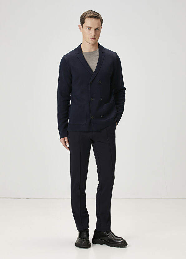 Beymen Club Navy Blue Waist Corded Knitted Sports Pants - 1