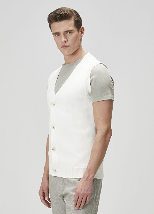 Beymen Club White Knit Vest - 4