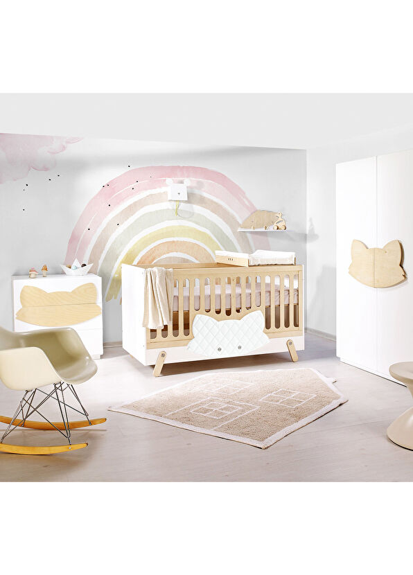 Pop By Gaea Watercolor Pink Rainbow Children's Room Wallpaper 200 x 200 cm - 2