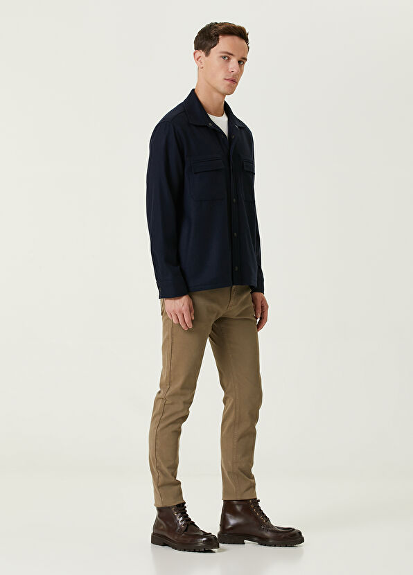 Beymen Club Lacivert Yün Flanel Dış Gömlek - 3