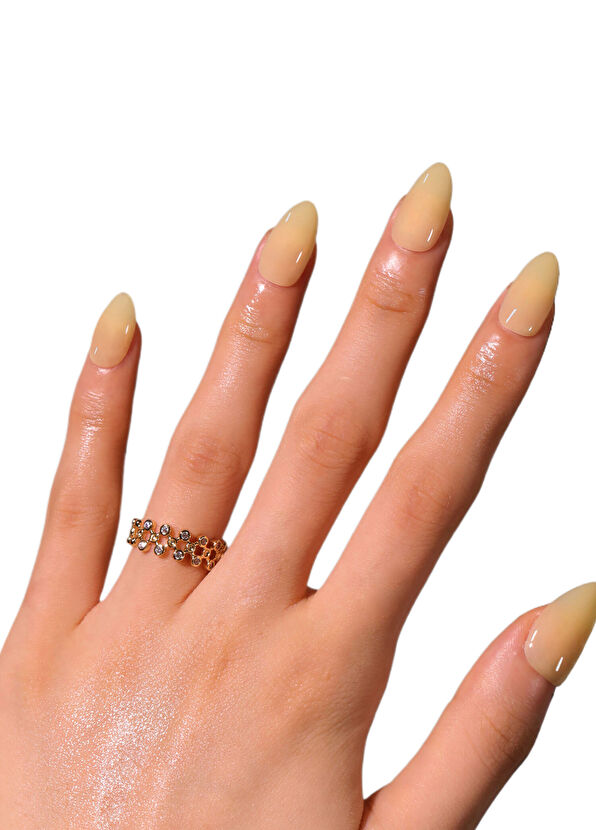 Takma Takma Sarı Kısa Badem 30'lu Protez Takma Tırnak MKBD1738 - 2