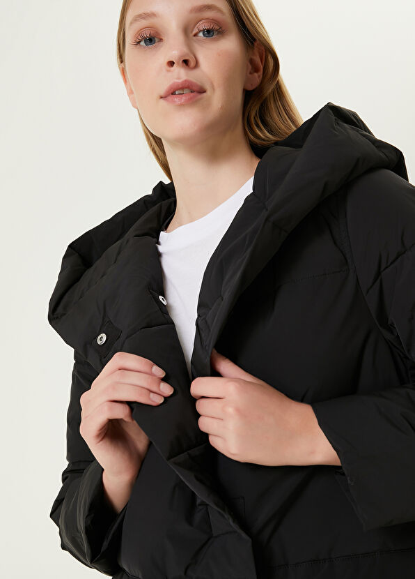 Beymen Club Black Quilted Hooded Coat - 4