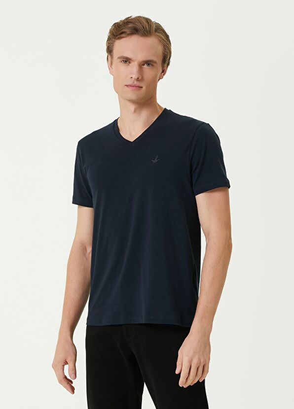 Beymen Club Lacivert V Yaka Basic T-shirt - 1