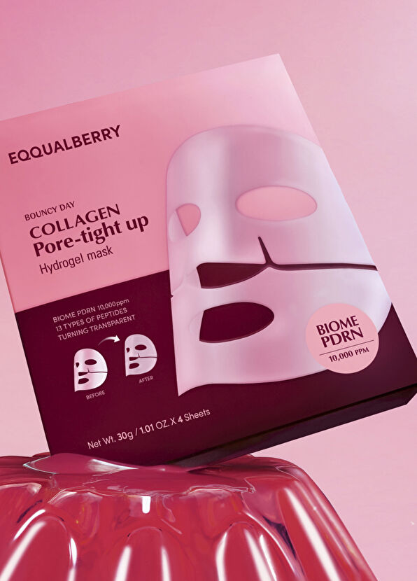 EqqualBerry Collagen Pore Tight Up Hydrogel 4-Pack Pore and Anti-Wrinkle Collagen Transparent Face Mask 30 gr - 2