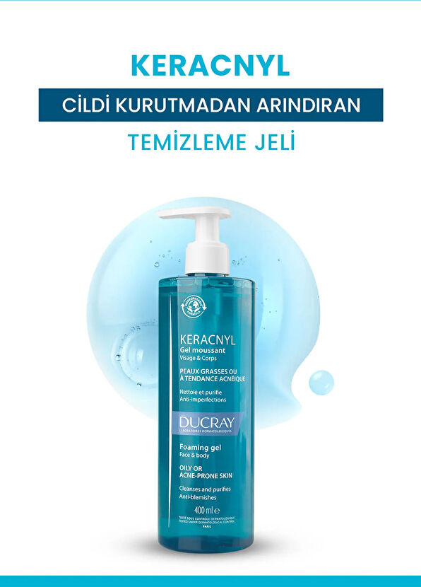 Ducray Keracnyl Gel Cleansing Gel for Oily and Acne-Prone Skin 400 ml - 3