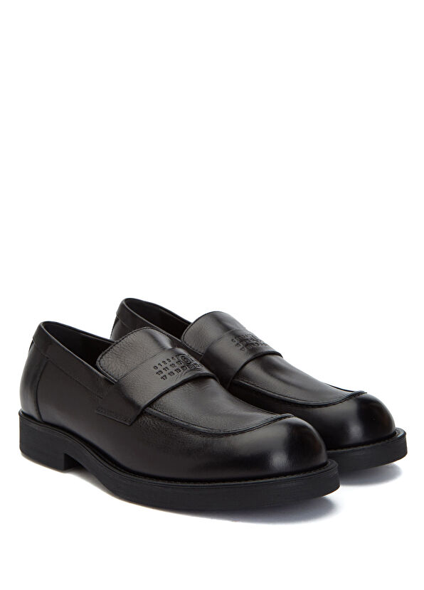 MM6 Maison Margiela Black Men's Leather Loafer - 2