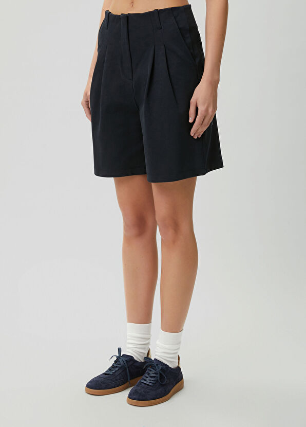 Beymen Club Navy blue pleated detailed shorts - 3