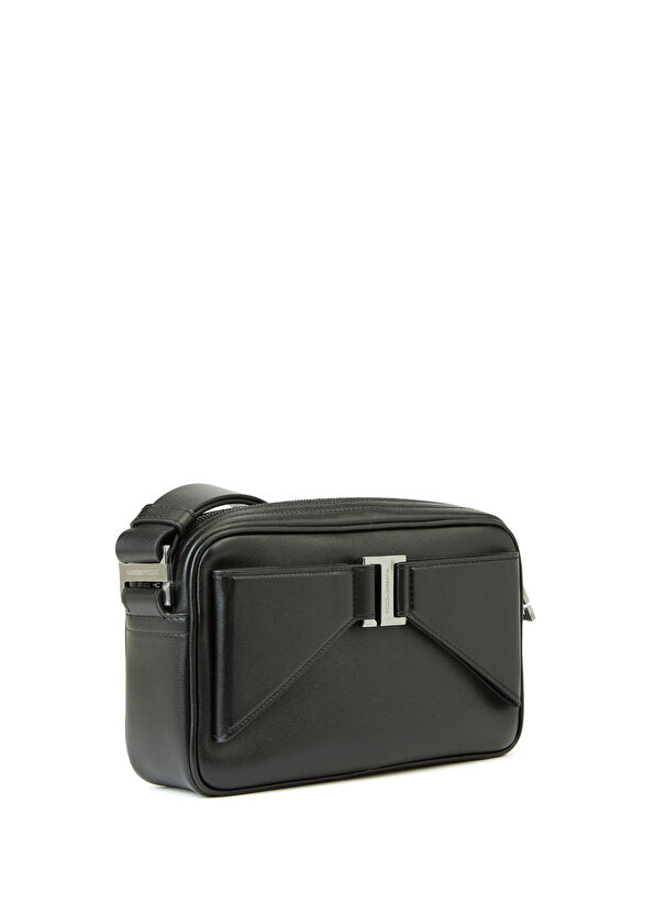 Siyah Erkek Deri Omuz Çantası - Görsel 4