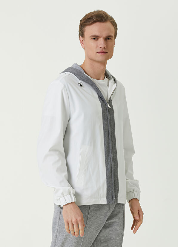 Beymen Club Beyaz Kapüşonlu Mont - 3