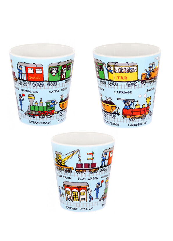 Tyrrell Katz Trains Mavi Melamin Mama Kasesi ve Alıştırma Bardağı - 2