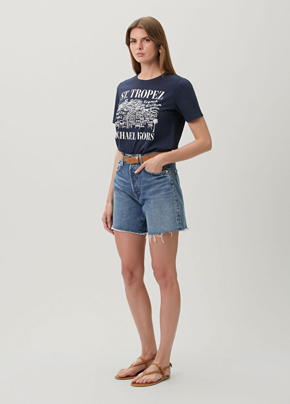 Michael Michael Kors Navy Blue Printed T-Shirt - 2