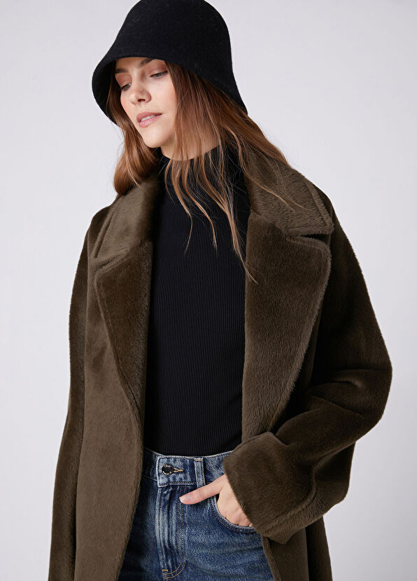 Beymen Club Dark Khaki Wool Coat - 2