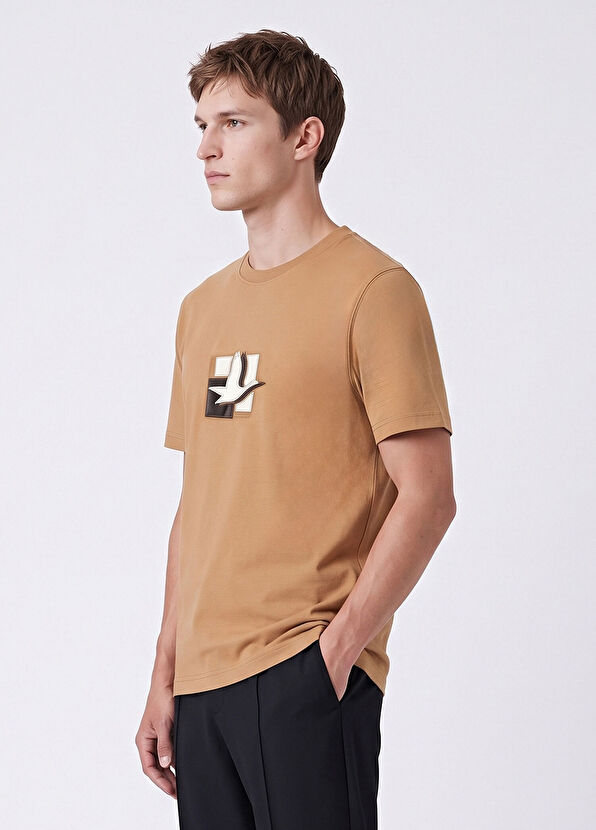 Beymen Club Relax Fit Siyah Deri Artwork Patchli T-shirt - 3