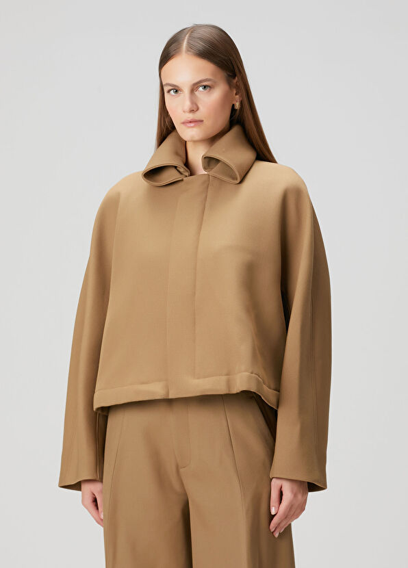 Pearl Decor Camel Jacket