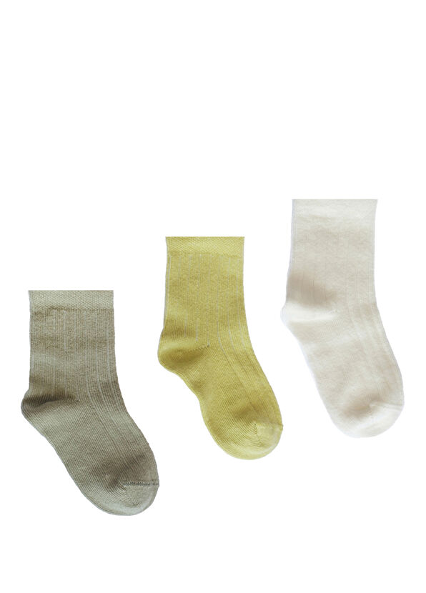 Lille Trove Renkli Unisex Bebek 3'lü Çorap Seti - 1