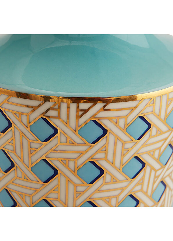 Jonathan Adler Basketweave Cuff Blue Vase - 2