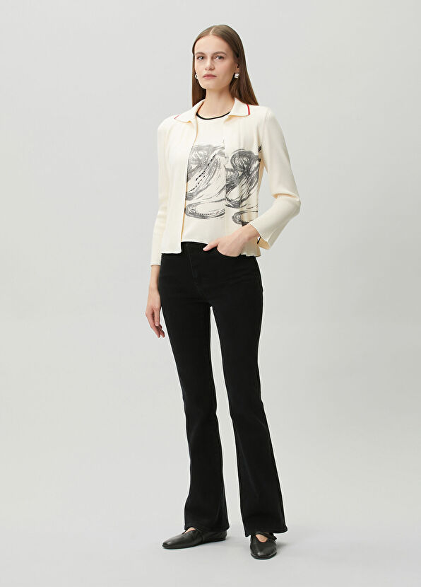 Join Us Ecru Patterned Cardigan - 2