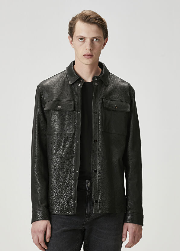 Beymen Club Siyah Deri Gömlek - 3