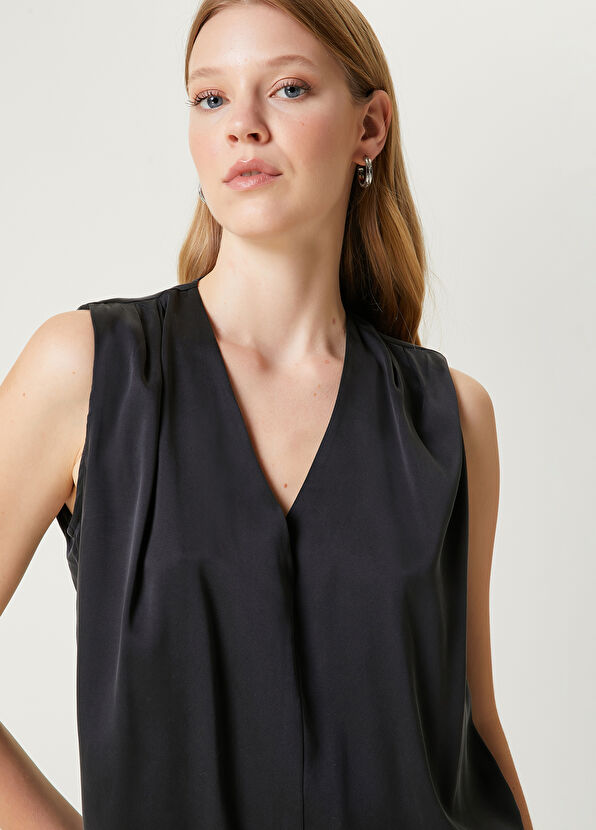 Beymen Club Black Silk Blouse - 2
