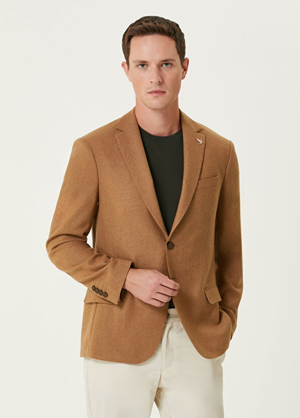 Beymen Club Dark Beige Wool Cachet Jacket - 1