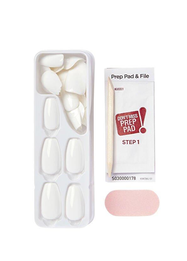 Impress Color Beyaz Kendinden Yapışkanlı Uzun Takma Tırnak - 4