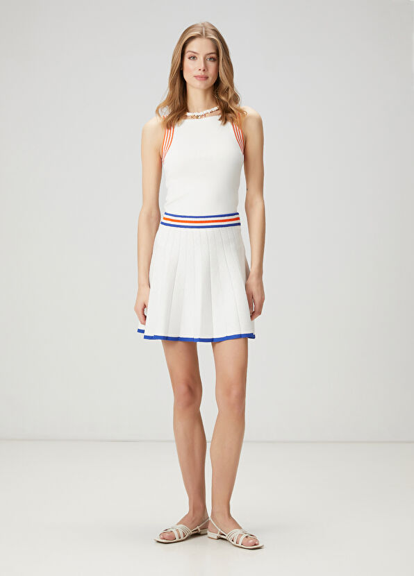 Beymen Club White Line Detailed Mini Skirt - 1