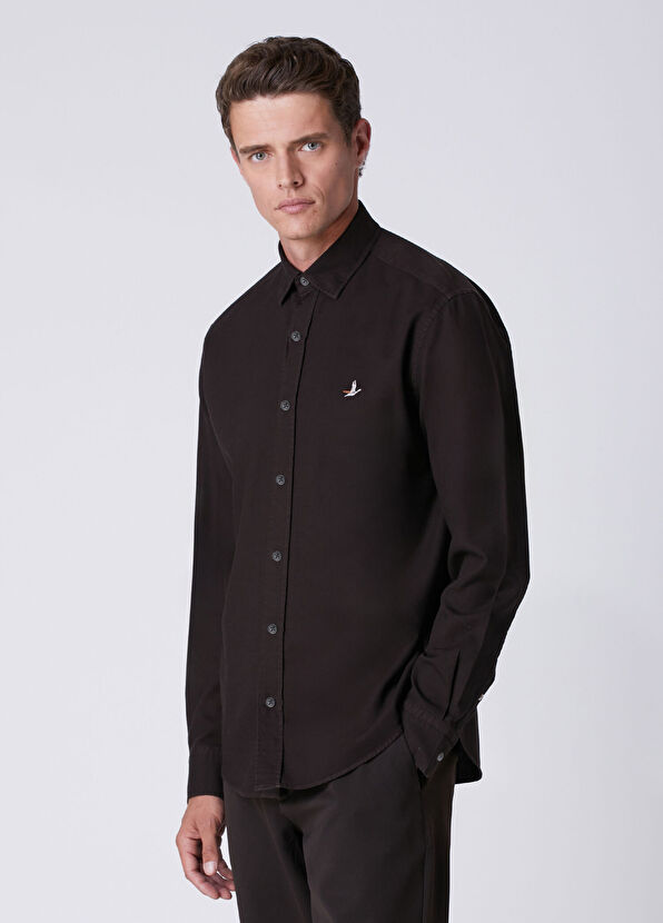 Beymen Club Comfort Fit Brown Brass Textured Shirt - 4