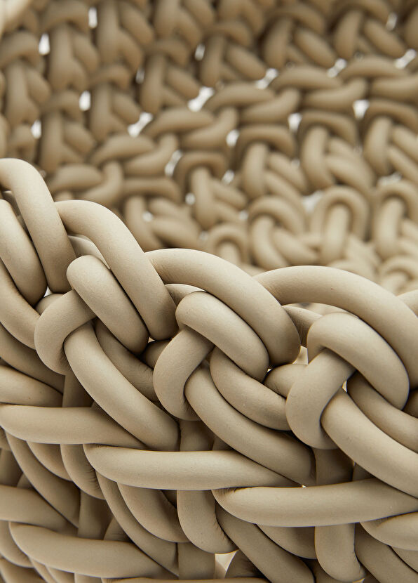 Neo Classico Ekru El Yapımı Tığ İşi Sepet - 2