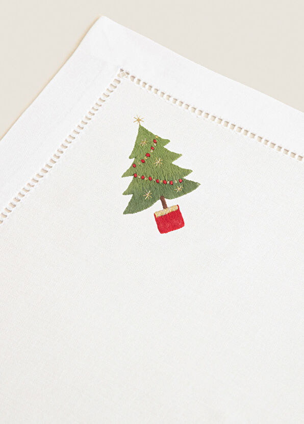 Chakra Pinetree Napkin 40x40 Cm White - 4