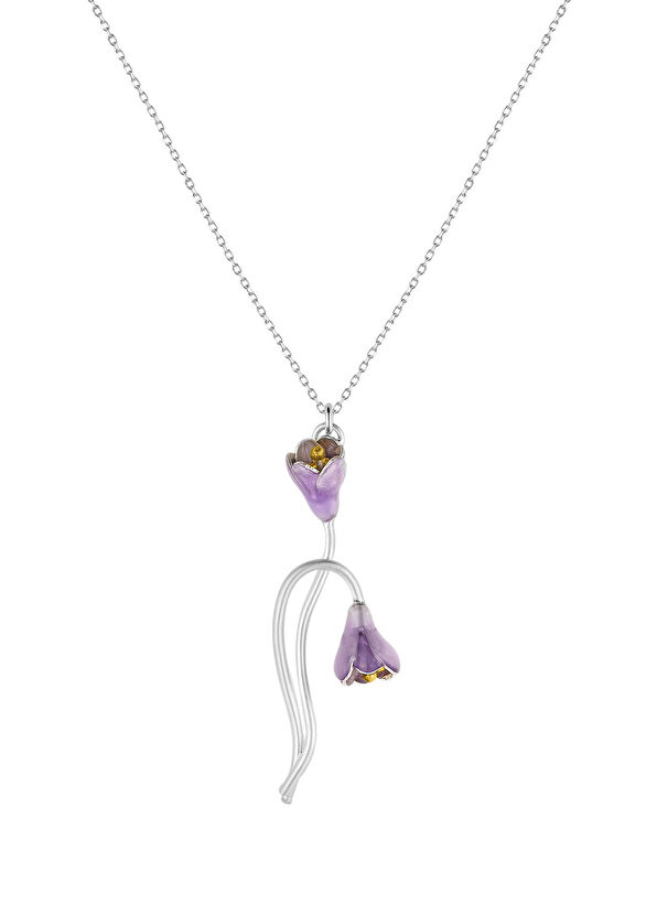 Ezra Baghaki Jewellery Sarmal Çiğdem 925 Ayar Gümüş Kadın Kolye - 1