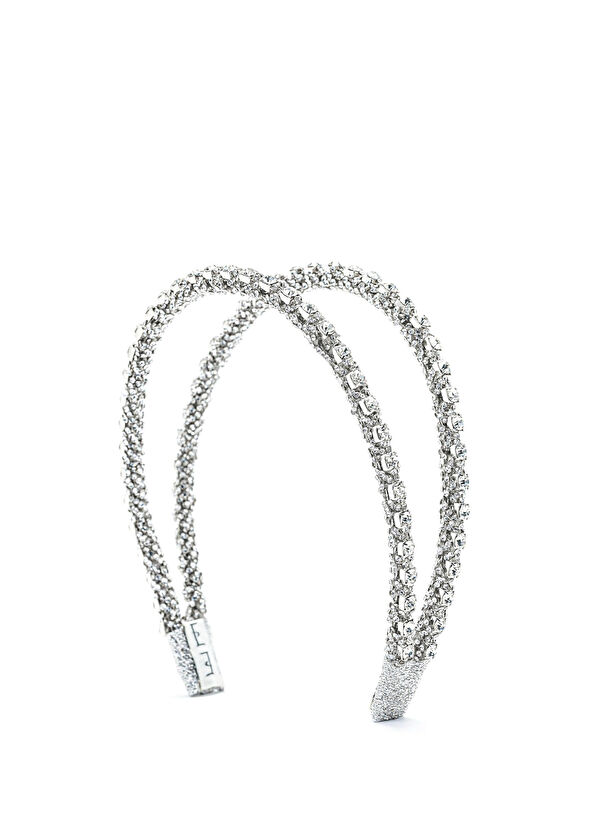 Eli Peacock Tina Twin Gümüş Kristal Taşlı Kadın Taç - 1