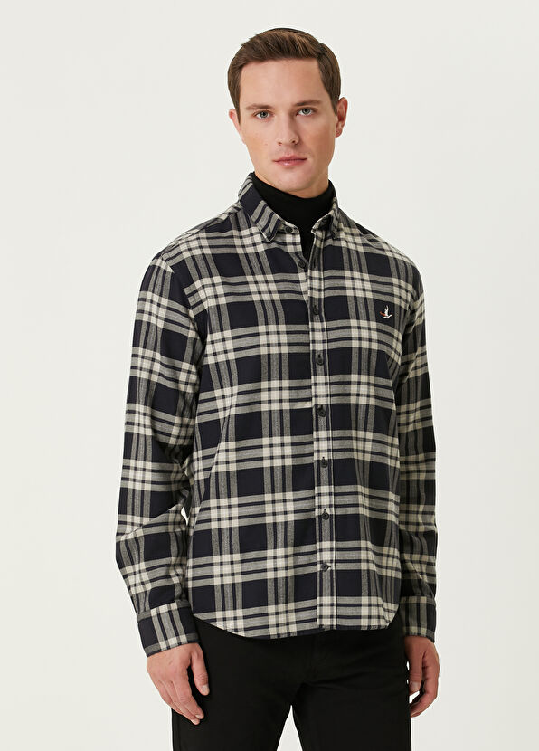 Beymen Club Navy Blue Plaid Shirt - 1