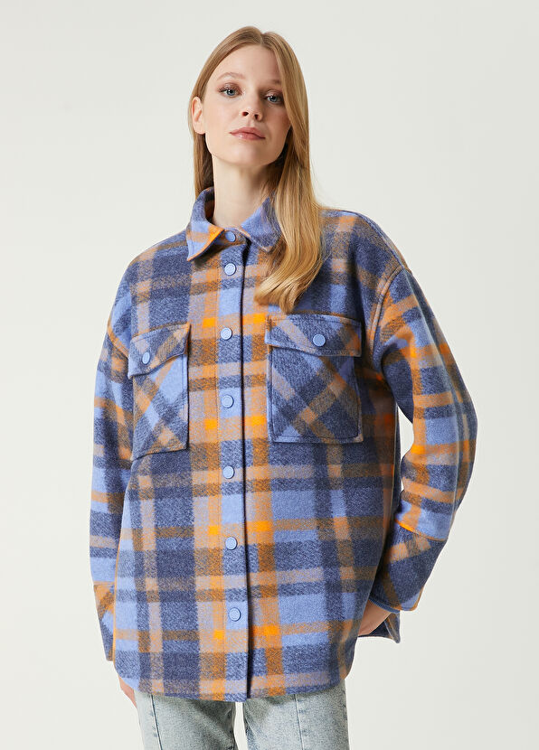 Beymen Club Mavi Ekoseli Dış Gömlek - 4