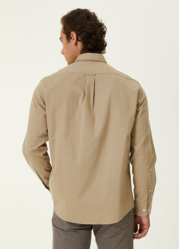 Beymen Club Comfort Fit Vizon Gabardin Dokulu Gömlek - 4
