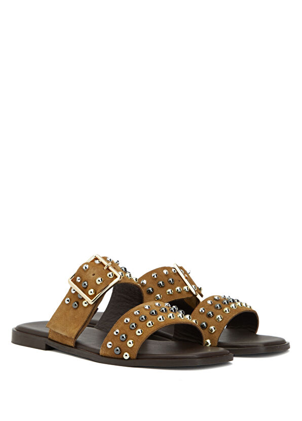 Beymen Club Camel Women's Suede Slippers - 2