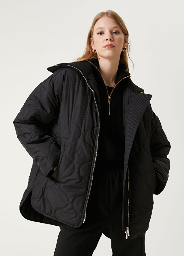 Beymen Club Black Knit Collar Coat - 1