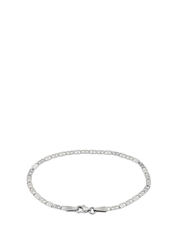 Bar Zincir Gümüş Kaplama Erkek Çelik Bileklik - Görsel 3